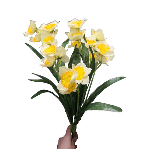 19.5" Cream/Yellow Narcissus Bush