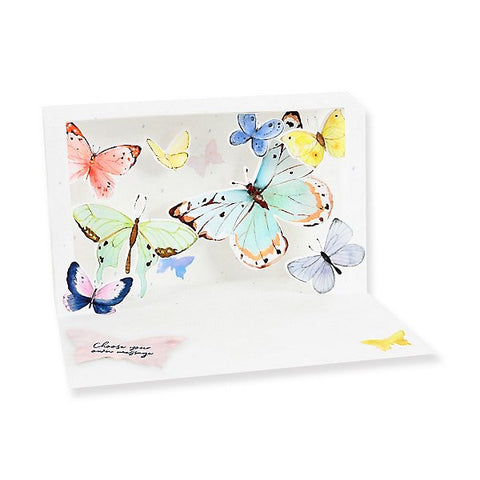 Golden Butterflies Lighted Pop-up Card