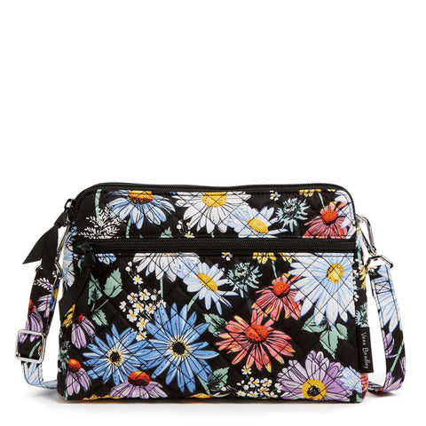 Triple Compartment Crossbody Daisies