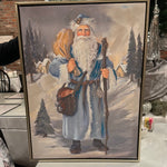 23.5" Old World Santa Textured Framed Wall Art