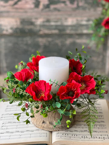 6.5" Heatwave Poppy Candle Ring