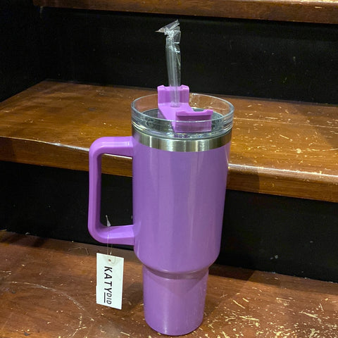 Purple 40 oz. Glitter Tumbler w/ Straw