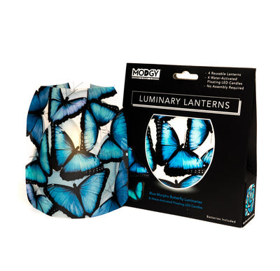 Blue Morpho Butterfly Luminary Lantern