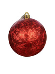6" Marbled Ball Ornament Red