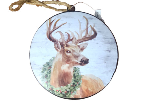 5.75" Deer Disc Ornament Iron