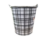 4.5" Black & White Plaid Bucket
