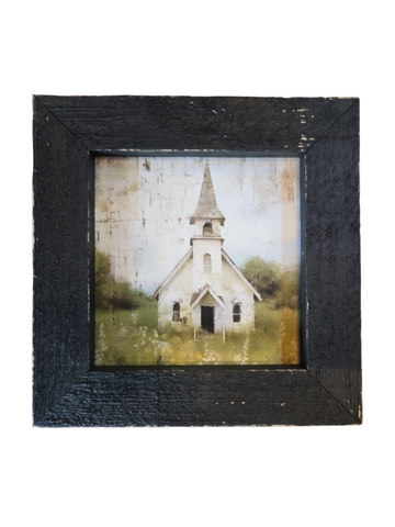 Old Country Church 4 Picture Black Frame Small