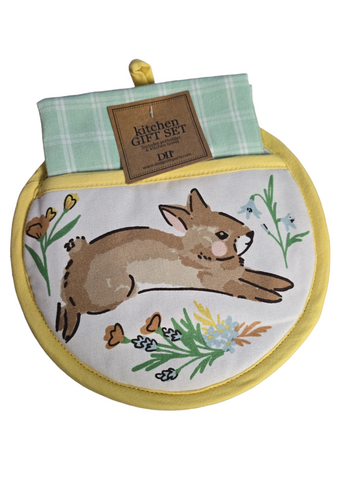 Spring Bunny Potholder Gift Set