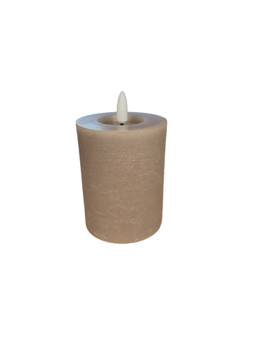 7 x 11.2 cm Light Grey/Warm White LED Wick Wax Candle