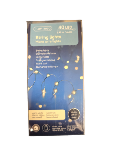 Micro LED Stringlights-Silver/Warm White