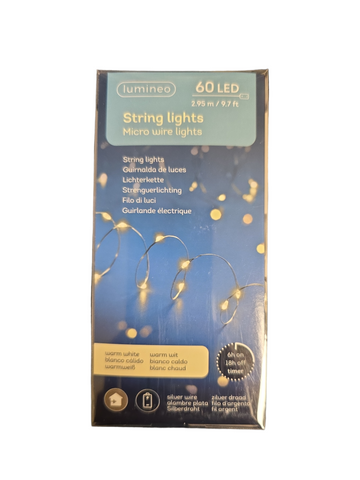 Silver/Warm White Micro LED Stringlights-295 cm