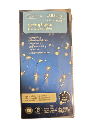 Silver/Warm White Micro LED Stringlights-495 cm