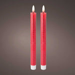 LED Wick Dinner Candle-Oxblood/Warm White Box of 2