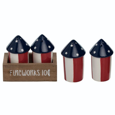 Fireworks with Crate Salt & Pepper Shakers