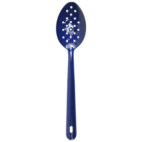 Blue Slotted Enamleware Spoon