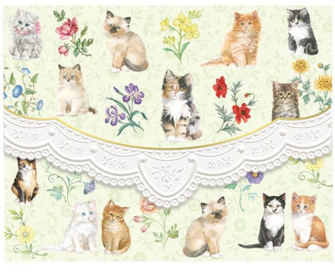 Kittens Embossed, Die-cut Boxed Note Cards