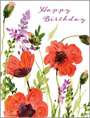 Wild Poppies Birthday Card